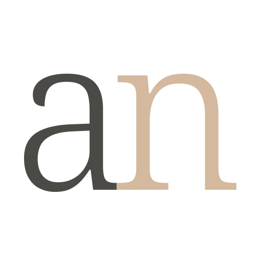 Anahata Neuman large favicon with the letters "a" and "n" in a stylized font.